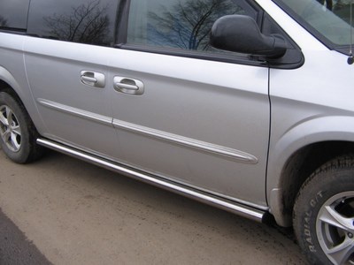 Повторители штатных порогов d60 (труба с заглушками) Chrysler (крайслер) Voyager (вояджер) IV 2001-2004 ― PEARPLUS.ru