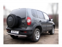 Защита задняя одинарная d60 (эллиптические заглушки) Chevrolet (Шевроле)-Niva 2002-2009 ― PEARPLUS.ru