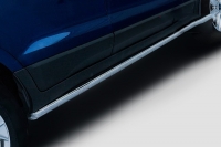 Пороги труба 75х42 овальные,Ford EcoSport 2014-