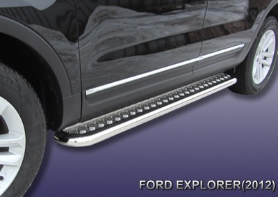 Пороги d57 с листом Ford (Форд) Explorer (2012 по наст.) ― PEARPLUS.ru