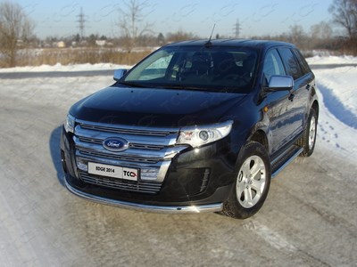 Защита передняя нижняя (овальная) 75х42 мм Ford (Форд) Edge 2014 ― PEARPLUS.ru