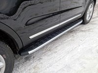 Пороги алюминиевые с пластиковой накладкой 1920 мм Ford (Форд) Explorer 2016-