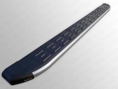 Пороги алюминиевые с пластиковой накладкой (карбон серебро) 1720 мм Geely Emgrand X7 2013- ― PEARPLUS.ru