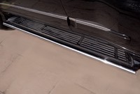 Боковые подножки (пороги) труба из нержавеющей стали 42мм с заглушкой в виде полушария из нержавеющей стали Lexus (лексус) GX460 (2010 по наст.) 