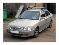 Повторители штатных порогов (труба) d32 Hyundai (хендай) Accent (акцент) 5-door 2000–2003 ― PEARPLUS.ru