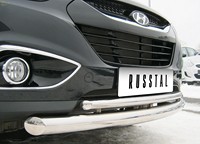 Защита бампера передняя из нержавеющей стали. 63мм/42 (дуга) Hyundai (хендай) IX 35 (2010 по наст.) 