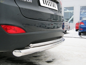 Защита бампера задняя из нержавеющей стали. 63мм/42 (дуга) Hyundai IX 35 (2010 по наст.) 
