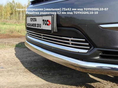 Решётка радиатора 12 мм на Toyota (тойота) Highlander 2010 по наст. ― PEARPLUS.ru