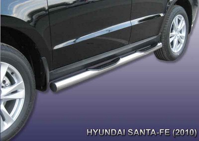 Пороги d76 с проступями Hyundai Santa Fe (2010-2012)
