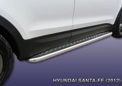 Пороги d57 с листом Hyundai (хендай) Santa Fe (санта фе) (2012 по наст.) ― PEARPLUS.ru