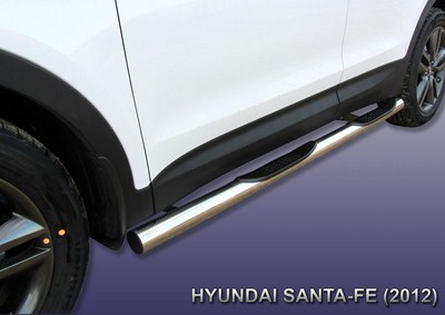 Пороги d76 с проступями Hyundai Santa Fe (2012 по наст.)