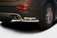 Защита задняя уголки d60/42 двойные, Hyundai (хендай) Santa Fe (санта фе) 2013-