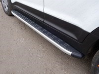 Пороги алюминиевые с пластиковой накладкой 1720 мм Hyundai (хендай) Creta 2016-