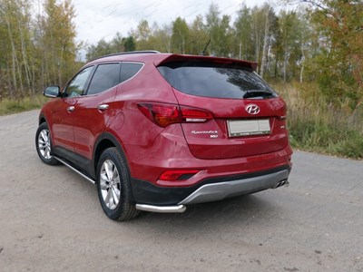 Защита задняя (уголки) 60, 3 мм Hyundai (хендай) Santa Fe (санта фе) Premium 2015 ― PEARPLUS.ru