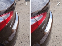 Накладка на задний бампер (лист зеркальный) Kia Cerato 2015 SKU:382310qw