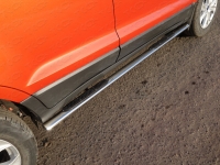 Пороги овальные с накладкой 75х42 мм Ford (Форд) EcoSport 2014 ― PEARPLUS.ru