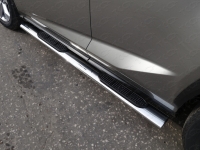 Пороги овальные с накладкой 120х60 мм Lexus NX 200t 2015 