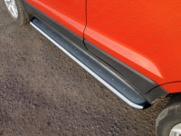 Пороги с площадкой (нерж. лист) 42,4 мм Ford EcoSport 2014