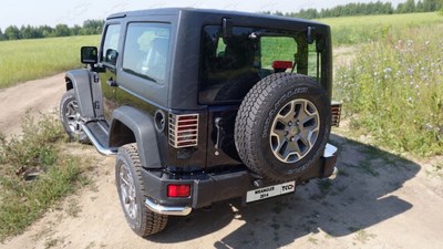 Защита задняя (уголки) 60, 3 мм Jeep (джип) Wrangler (вранглер) 5D (3, 6) 2014 ― PEARPLUS.ru