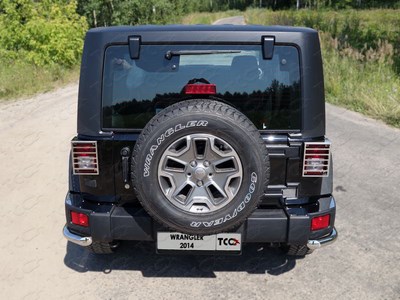 Накладки на задний бампер (зеркальные)  (комплект 2 шт.) Jeep (джип) Wrangler (вранглер) 5D (3, 6) 2014 ― PEARPLUS.ru