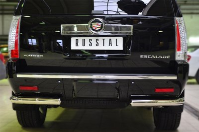 Защита заднего бампера уголки d76 (секции) Cadillac Escalade 2007- ― PEARPLUS.ru