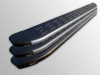 Пороги алюминиевые с пластиковой накладкой (карбон серые) 1720 мм Lexus (лексус) NX 200t 2015 