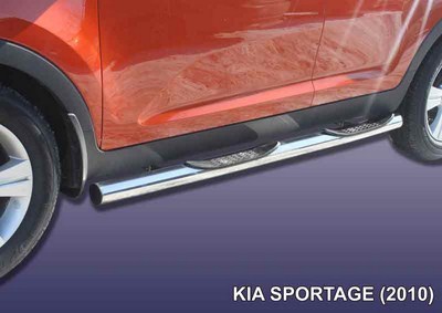 Пороги d76 с проступями Kia Sportage R (2010 по наст)