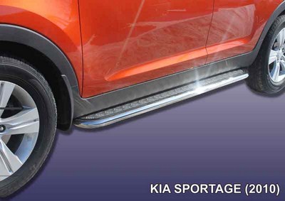 Пороги d76 труба Kia Sportage (2008-2010)