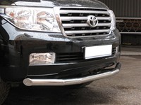 Защита бампера передняя из нержавеющей стали. 76мм (секции) Toyota (тойота) Land Cruiser (круизер) (ленд крузер) J200 (2008-2011) 
