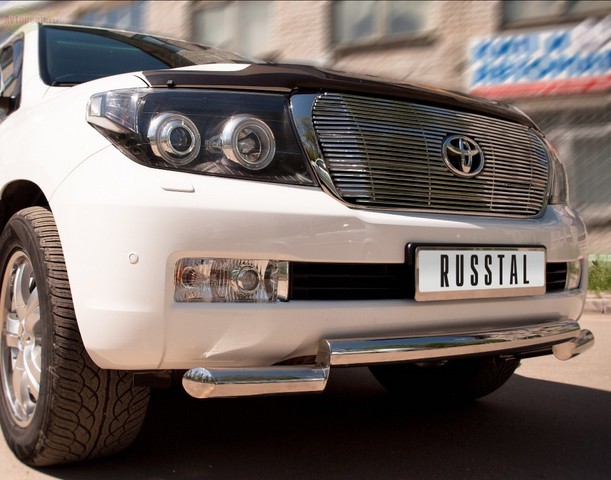 Защита бампера передняя из нержавеющей стали 70мм (ступень) Toyota Land Cruiser J200 (2008-2011) 
