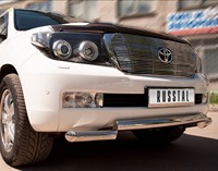 Защита бампера передняя из нержавеющей стали 70мм (ступень) Toyota (тойота) Land Cruiser (круизер) (ленд крузер) J200 (2008-2011) 