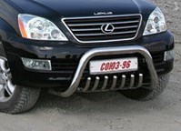 Защита переднего бампера (кенгурин) мини d 76 низкая с защитой Lexus (лексус) GX 470 2002-2009