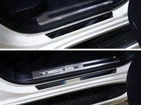 Накладки на пороги (лист зеркальный) Lexus (лексус) LX 450d 2015-