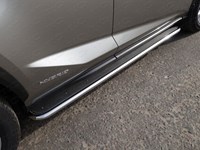 Пороги с площадкой (нерж. лист) 42, 4 мм Lexus (лексус) NX 200t 2015 