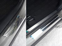 Накладки на пороги (лист зеркальный) 1мм Lexus (лексус) NX 200t 2015 