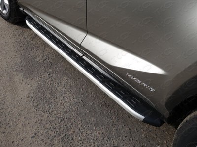 Пороги алюминиевые с пластиковой накладкой 1720 мм Lexus (лексус) NX 300h 2014 ― PEARPLUS.ru