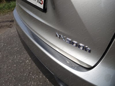 Накладка на задний бампер (лист шлифованный) Lexus NX 300h 2014