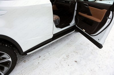 Пороги алюминиевые с пластиковой накладкой 1820 мм Lexus (лексус) RX 200t 2015- ― PEARPLUS.ru