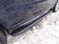 Пороги алюминиевые с пластиковой накладкой (карбон черные) 1920 мм Land Rover (ленд ровер) Range Rover Sport 2015-