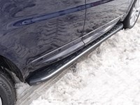 Пороги алюминиевые с пластиковой накладкой (карбон серые) 1920 мм Land Rover (ленд ровер) Range Rover Sport 2015-