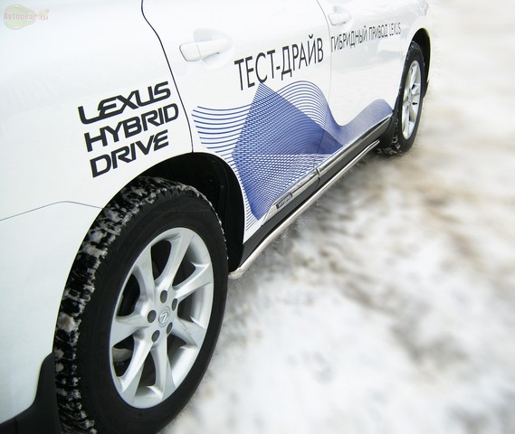 Боковые подножки(пороги) труба из нержавеющей стали 42мм Lexus RX350/450h (2012 по наст.) SKU:44077qw