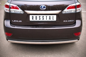 Защита бампера задняя из нержавеющей стали. d75x42 (овал) Lexus (лексус) RX3 (X3)50/450h (2012 по наст.)  ― PEARPLUS.ru