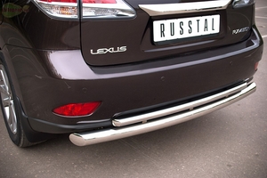 Защита бампера задняя из нержавеющей стали. 76мм/42 с подъемом (дуга) Lexus (лексус) RX270 (2012 по наст.)  ― PEARPLUS.ru