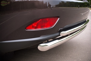 Защита бампера задняя из нержавеющей стали. 63мм/42 c подъемом (дуга) Lexus (лексус) RX270 (2009-2012)  ― PEARPLUS.ru