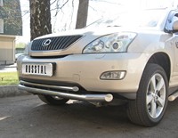 Защита бампера передняя из нержавеющей стали. 63мм/42 (секции) Lexus (лексус) RX3 (X3)00/330 (2004 по наст.) 