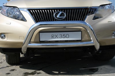 Защита переднего бампера (кенгурин) мини d 76 низкая с перемычкой d 60 Lexus RX III 350 2009-2012