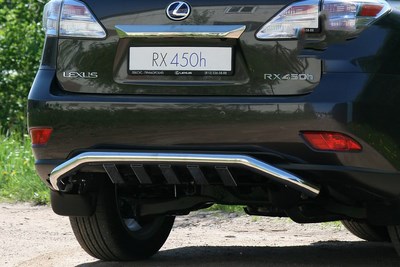 Защита заднего бампера d 60 с элементами из профильной трубы Lexus (лексус) RX III 350 2009-2012 ― PEARPLUS.ru