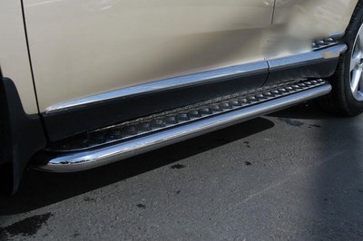Пороги с алюминиевым листом d 60 прямые (компл. 2 шт) Lexus RX III 350 2009-2012