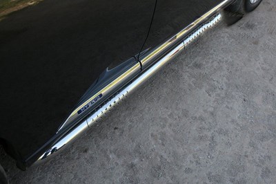 Пороги труба d 76 с декор. элементами из нерж. стали (компл 2шт) Lexus RX III 350 2009-2012