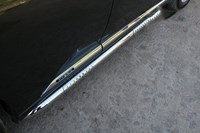 Пороги труба d 76 с декор. элементами из нерж. стали (компл 2шт) Lexus (лексус) RX III 350 2009-2012